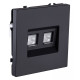 Розетка двойная Ethernet RJ-45 и со шторками, без рамки Kollinger Eclipse EC-018BK