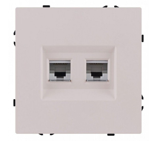 Розетка двойная Ethernet RJ-45 и со шторками, без рамки Kollinger Eclipse EC-018CM