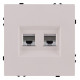Розетка двойная Ethernet RJ-45 и со шторками, без рамки Kollinger Eclipse EC-018CM