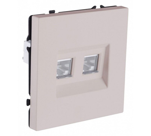 Розетка двойная Ethernet RJ-45 и со шторками, без рамки Kollinger Eclipse EC-018CM