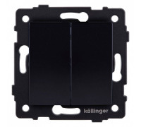 Выключатель проходной двухклавишный без рамки Kollinger  REA-R-009BK