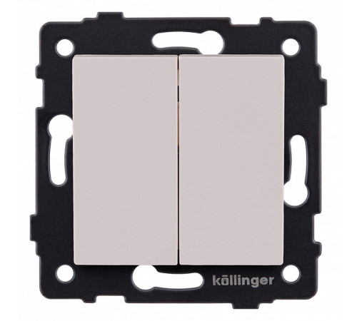 Выключатель проходной двухклавишный без рамки Kollinger REA-S-009CM