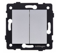Выключатель проходной двухклавишный без рамки Kollinger  REA-S-009GY