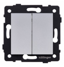 Выключатель проходной двухклавишный без рамки Kollinger  REA-S-009GY