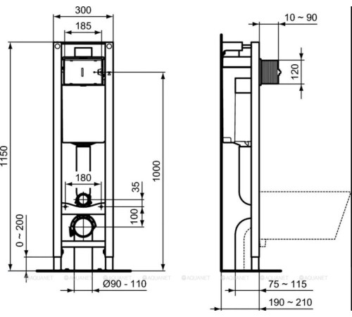 Инсталляция для подвесного унитаза Ideal Standard ProSys Eco Frame промо-комплект 2 шт E2332AK