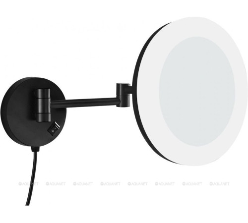 Зеркало косметическое Aquanet 1806DMB подвесное с LED 20 см черный матовый 1806DMB