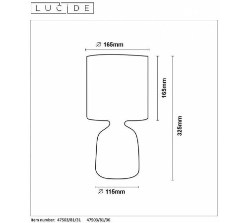Настольная лампа декоративная Lucide Cosby 47503/81/36