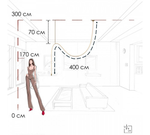 Подвесной светильник Loft it Thread 10388C Brass
