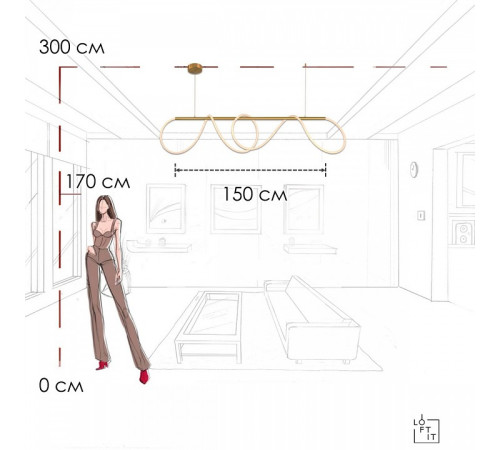 Подвесной светильник Loft it Thread 10388P/B Brass
