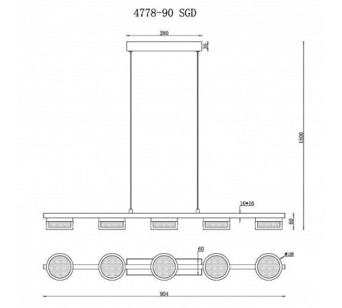 Подвесной светильник iLedex Link 4778-90 MBK+SGD