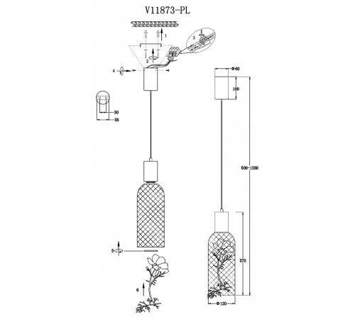 Подвесной светильник Moderli Ophelia V11873-PL