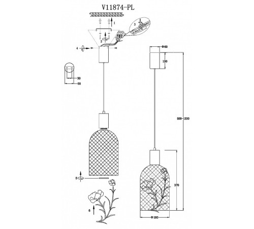 Подвесной светильник Moderli Ophelia V11874-PL