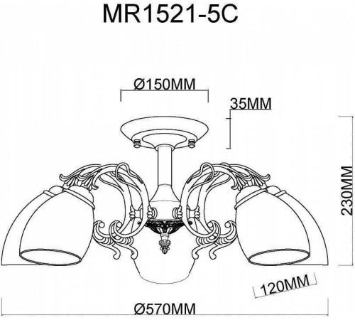 Люстра на штанге MyFar Biene MR1521-5C