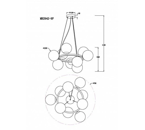 Подвесная люстра MyFar Pendant MR2942-9P