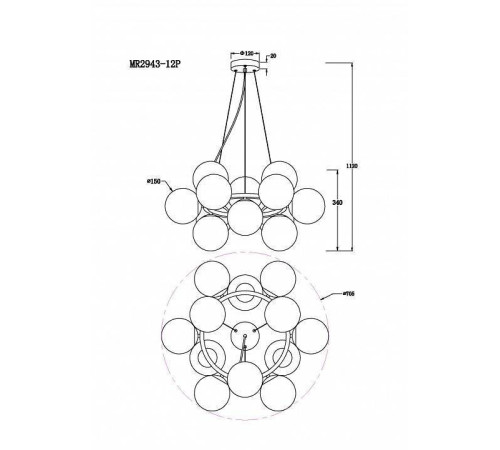Подвесная люстра MyFar Pendant MR2943-12P