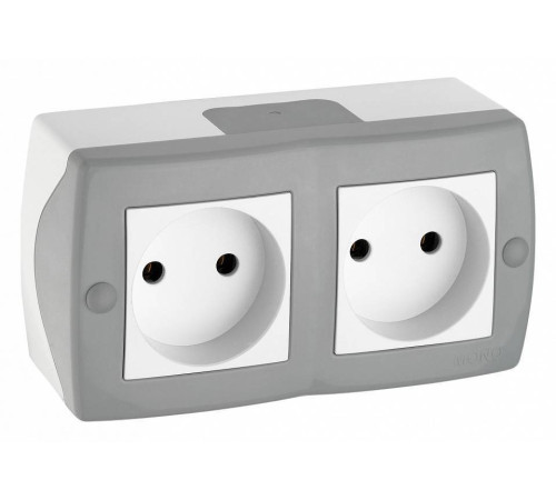 Блок с розетками без заземления Mono Electric Octans IP20 104-020006-121