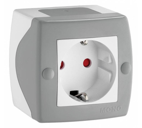 Розетка с заземлением Mono Electric Octans IP20 104-020007-117