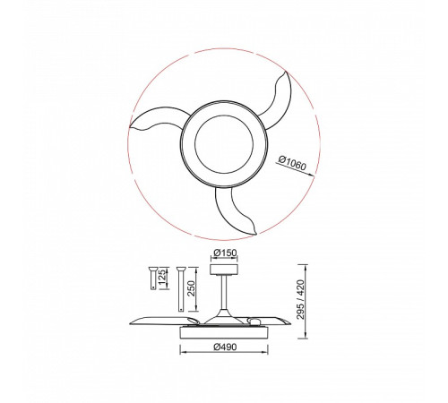 Светильник с вентилятором Mantra NISEKO FAN 9091
