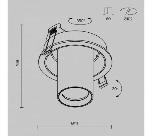 Встраиваемый светильник Maytoni FOCUS S C048CL-01-GU10-BBS