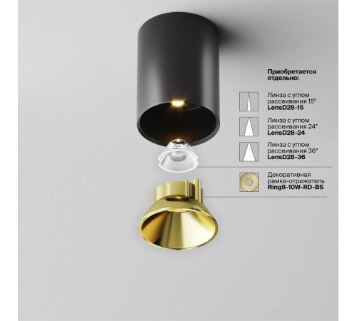 Накладной светильник Maytoni Alfa LED C064CL-8W2.7K-RD-B