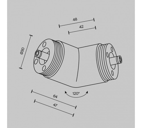 Соединитель угловой L-образный для треков накладных Maytoni CA018LWC-B