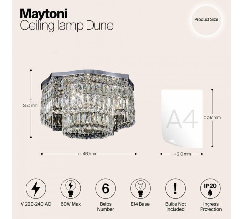 Потолочная люстра Maytoni Dune DIA005CL-06CH