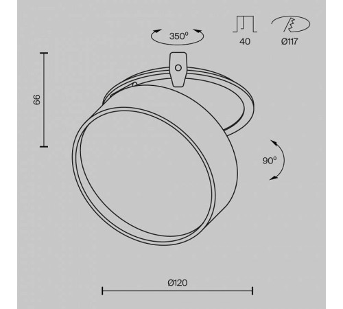 Встраиваемый светильник Maytoni Onda DL024-18W4K-B