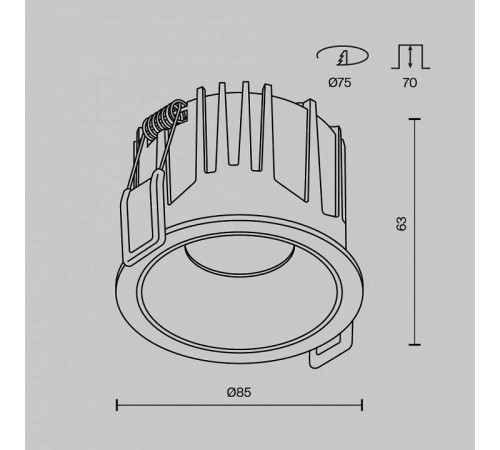 Встраиваемый светильник Maytoni Alfa LED DL043-01-15W4K-RD-B-1