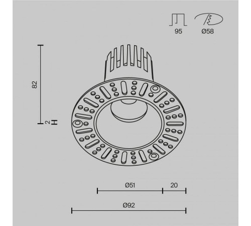 Встраиваемый светильник Maytoni Dip DL119-10W-2.7K-TRS-B