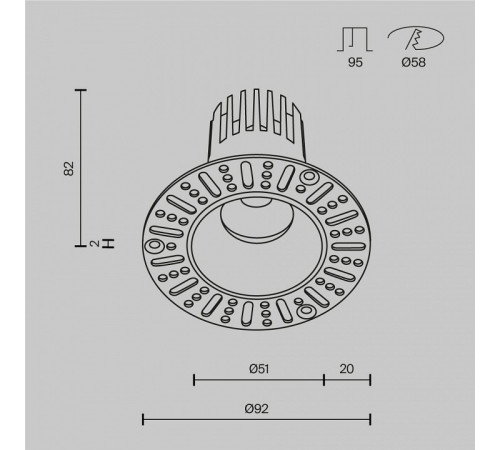 Встраиваемый светильник Maytoni DL124-10W-3K-TRS-B