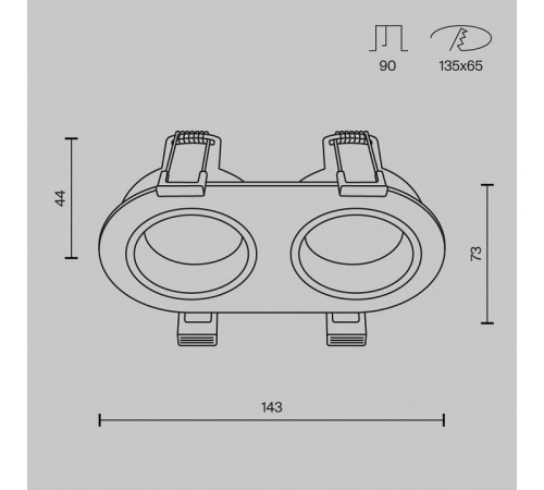 Встраиваемый светильник Maytoni Technical Share DL126-02-GU10-B