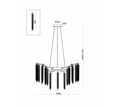 Подвесная люстра Freya Mineral FR1010PL-08G