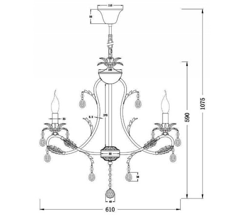 Подвесная люстра Freya Dezi FR3040-PL-06-WG