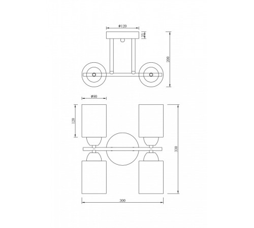 Люстра на штанге Freya Glow 4 лампы FR5129PL-04B