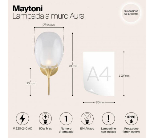 Бра Maytoni Aura MOD016WL-01BS