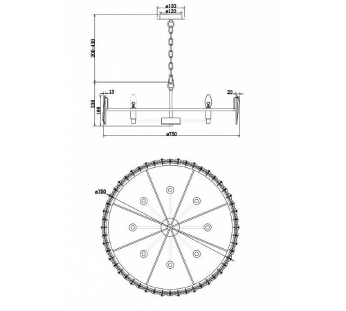 Подвесной светильник Maytoni Puntes MOD043PL-08G