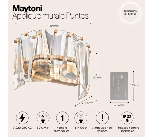 Бра Maytoni Puntes 1xE14 MOD043WL-01G