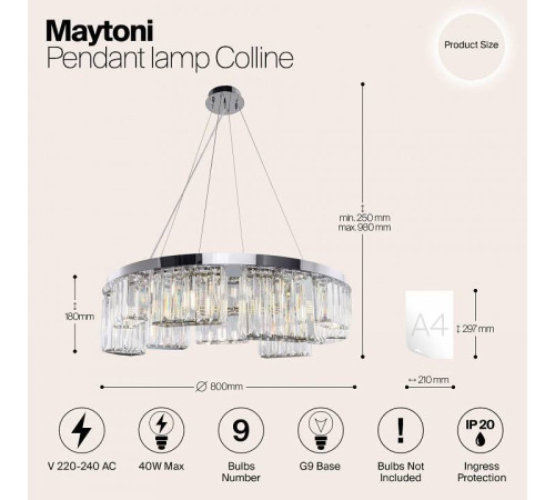 Подвесной светильник Maytoni Colline MOD083PL-09CH