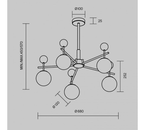 Люстра на штанге Maytoni Museo MOD436PL-05BS