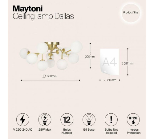 Потолочная люстра Maytoni Dallas MOD545CL-12BS