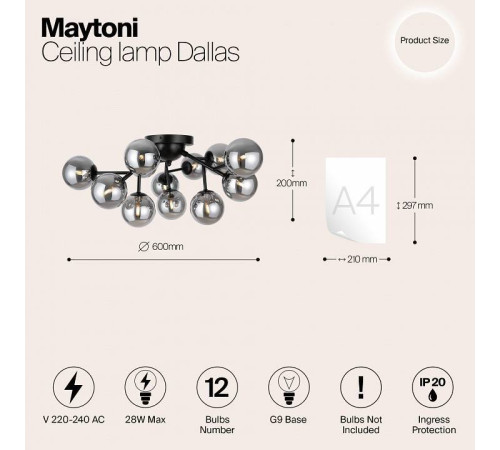 Потолочная люстра Maytoni Dallas MOD545CL-12B