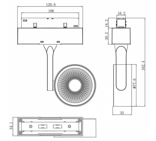 Трековый светильник Maytoni Track lamps 10 Вт 3000K TR024-2-10B3K