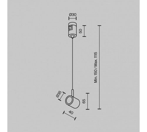Подвес для трека Tau TRA154SW-1B