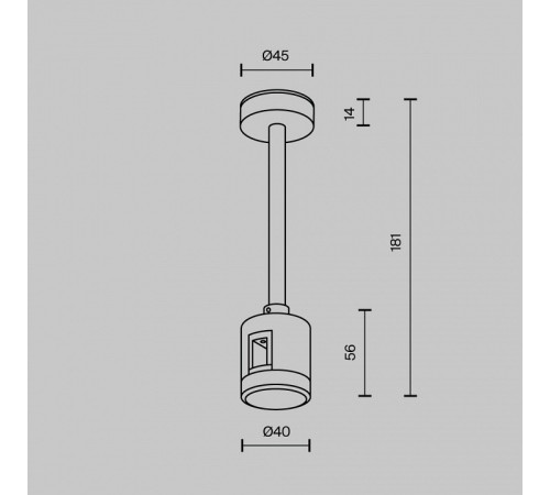 Основание на штанге Maytoni Accessories for tracks Flarity TRA156C-IPCL1-PT