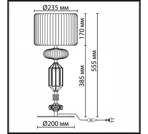 Настольная лампа декоративная Odeon Light Terra 5414/2TA