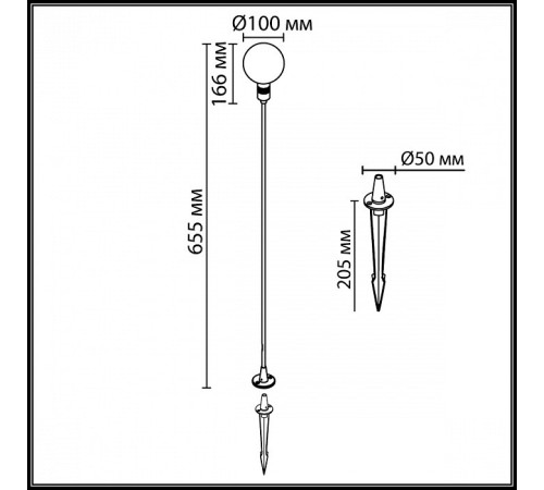 Наземный низкий светильник Odeon Light DANDE 7121/2GL