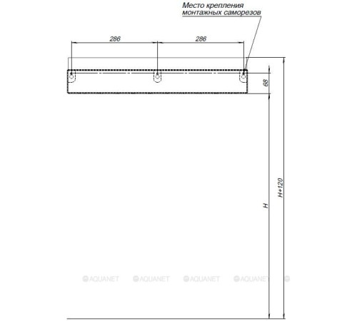 Полка Aquanet Магнум 600х120х100 мм сталь браш 00334111