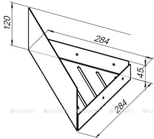 Полка Aquanet Магнум Н 280х280х120 мм угловая черный матовый 00341536