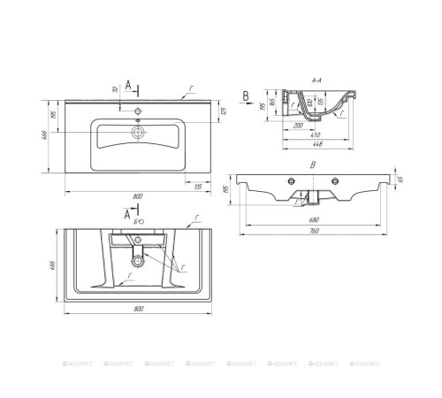 Раковина-столешница Dreja Гармония 80 640207