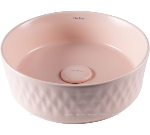 Раковина накладная Allen Brau FANTASY Romb Ø360 мм керамическая розовый 4.11033.SM